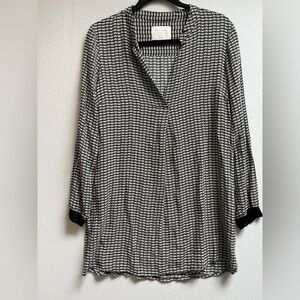 Part Two Floral Patterned V-Neck Tunic Blouse Top Sz 6